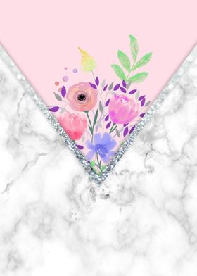 MINIMAL PINK FLORAL MARBLE