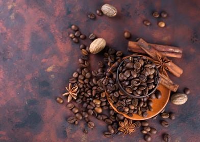 coffe beens with spices