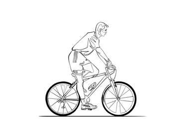 Cyclist Continuous Line
