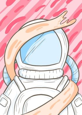 Astronaut fun illustration