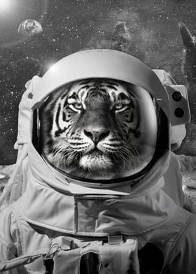 Tiger astronaut poster  