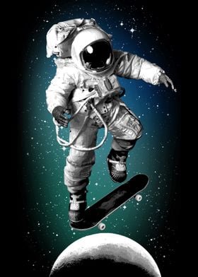 Skateboarding Astronaut