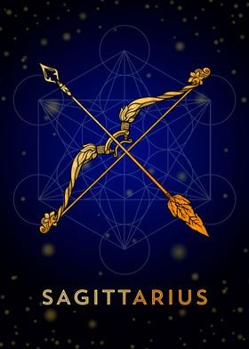 Sagittarius Zodiac golden