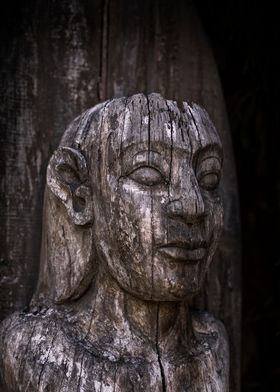 Wooden statue Maori