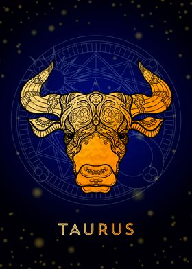 Taurus Zodiac golden