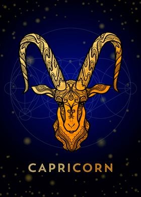 Capricorn Zodiac golden