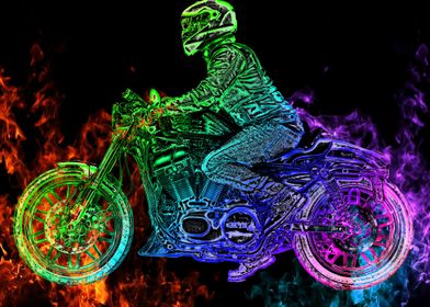 Motor bike flaming