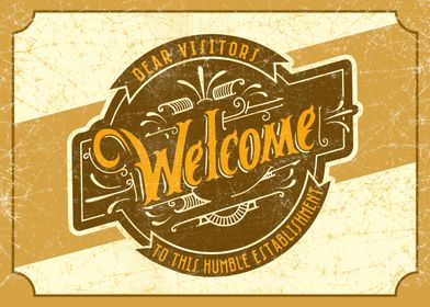 Welcome sign retro