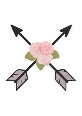floral crossed arrows