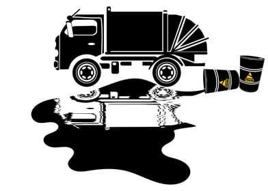 Dump truck Oil Spill