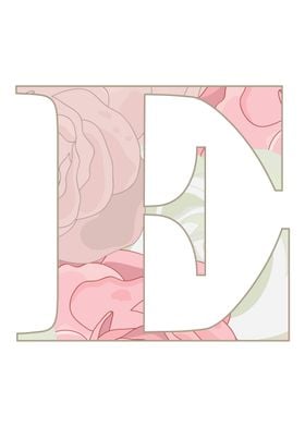 floral letter e