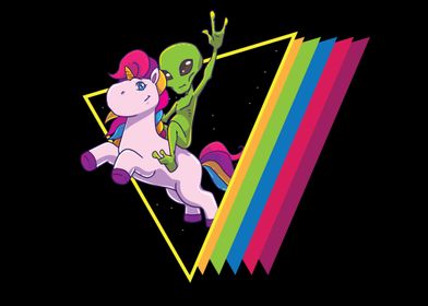 Alien Riding Unicorn 