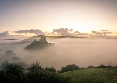 Misty Corfe Castle Sunrise