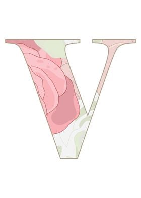 floral letter v
