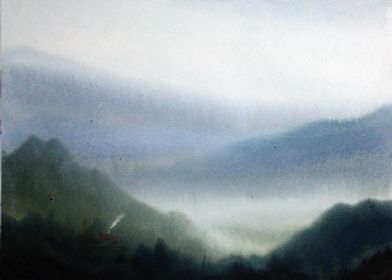 Misty Mountain Landscape