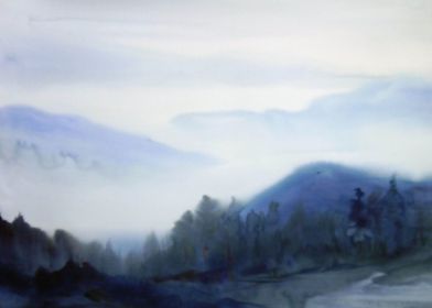 Misty Mountain Landscape