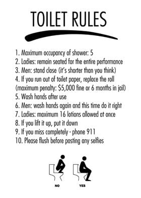 TOILET RULES Funny