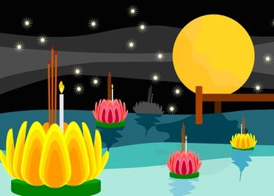 Vector of Loi Krathong 