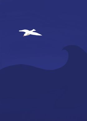 Seagull over the Ocean