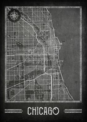 Chicago chalkboard map
