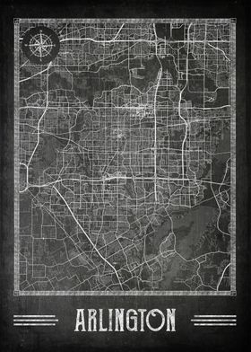 Arlington chalkboard map
