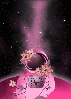 Pink astronaut