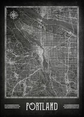 Portland chalkboard map