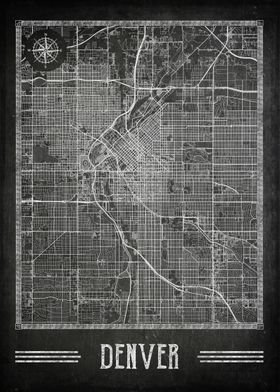 Denver chalkboard map