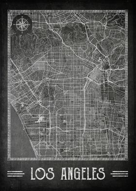 Los Angeles chalkboard map