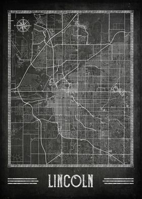 Lincoln chalkboard map