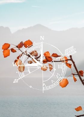 autumn mountain compass