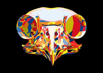 Colorful Owl Skull