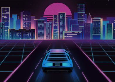 Vaporwave Car