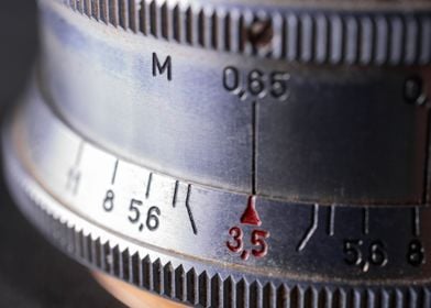 Old vintage lens scales 