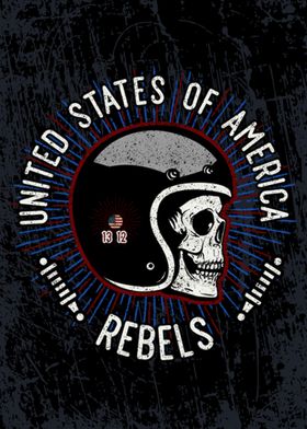 USA Rebels Moto Skull