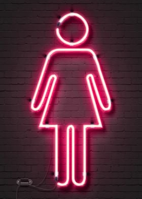 Womens toilet neon sign