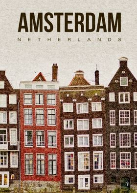 Amsterdam vintage poster