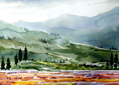 Flower Valley Watercolor