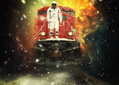 astronout in train