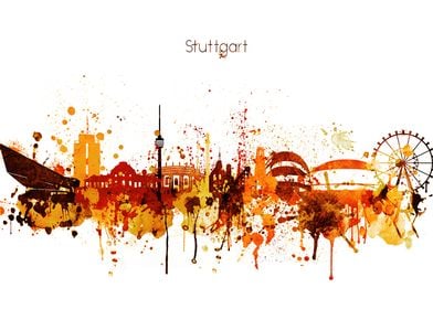 Stuttgart Germany Skyline