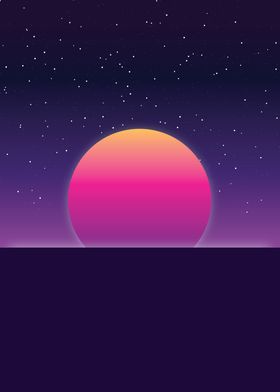 Retro 80s Sunset