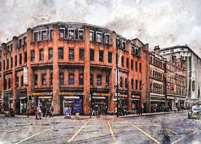 Manchester city watercolor