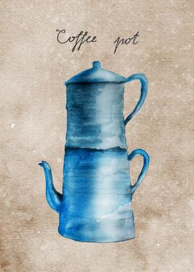 Vintage Blue Coffee Pot