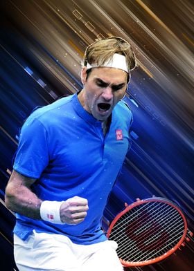 Roger Federer celebration