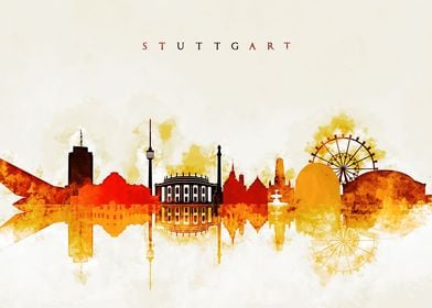 Stuttgart Germany Skyline