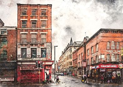 Manchester city watercolor