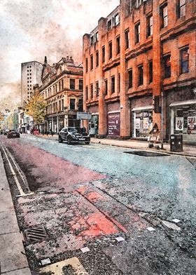 Manchester city watercolor