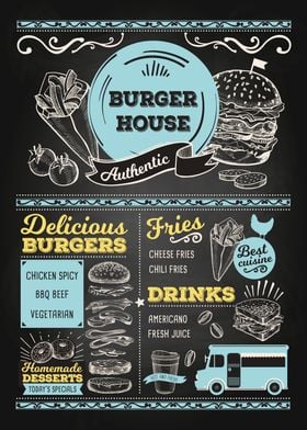 Burger house blackboard