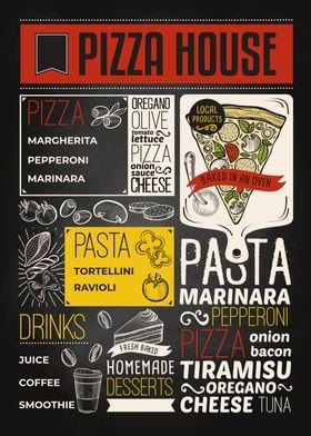 Pizza house blackboard