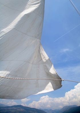 White sail above